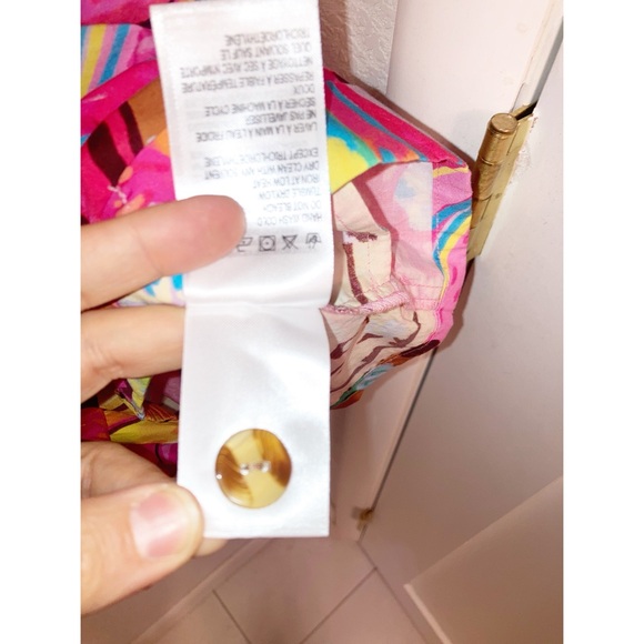 FARM RIO Fruit Salad Playsuit Romper Deep V Ombré Ladder lace Pockets SZ: Small - Picture 7 of 14